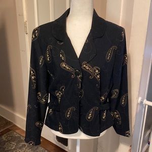 Brett Alixander black and paisley jacket size 14